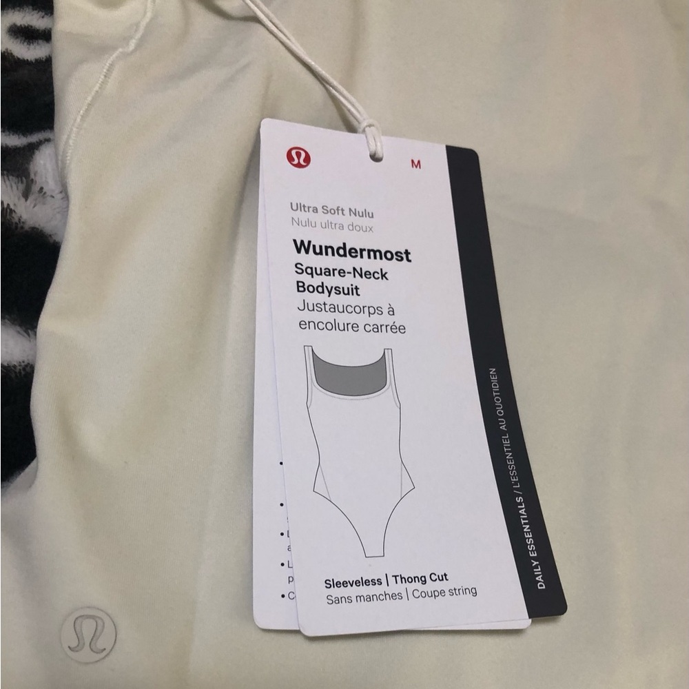 lululemon athletica Cream “bone”  Wundermost Square-Neck Bodysuit~NWT